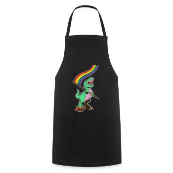 LGBTQ-Flagge - Dinosaurier-Schwuler - Kochschürze - Schwarz - Vorne - AI Model Male 185 dark (185cm)