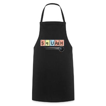 Squash Player Sports Chemistry - Cooking Apron - black - Front - AI Model Male 185 dark (185cm)