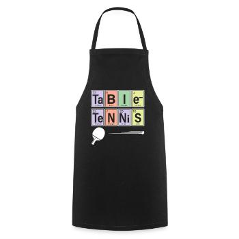 Tischtennis-Spieler-Sport-Chemie - Kochschürze - Schwarz - Vorne - AI Model Male 185 dark (185cm)