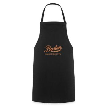 Retro USA Massachusetts Vintage Boston - Cooking Apron - black - Front - AI Model Male 185 dark (185cm)