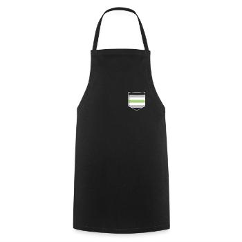 LGBTQ Agender Pride Flag Bag - Cooking Apron - black - Front - AI Model Male 185 dark (185cm)