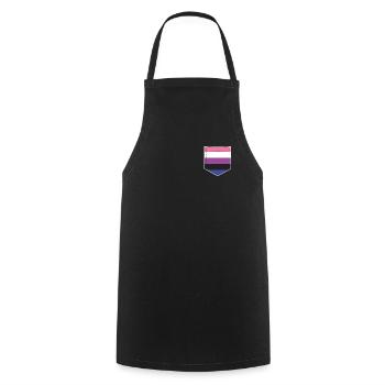 Sac de drapeau de fierté fluide de genre LGBTQ - Tablier de cuisine - noir - Devant - AI Model Male 185 dark (185cm)