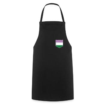 LGBTQ Genderqueer Pride Flagge Tasche - Kochschürze - Schwarz - Vorne - AI Model Male 185 dark (185cm)