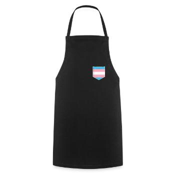LGBTQ Transgender Pride Flag -Tasche - Kochschürze - Schwarz - Vorne - AI Model Male 185 dark (185cm)