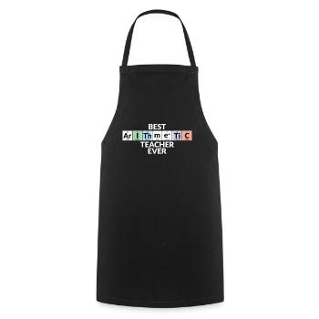 Meilleur professeur d’arithmétique de tous les temps - Tablier de cuisine - noir - Devant - AI Model Male 185 dark (185cm)
