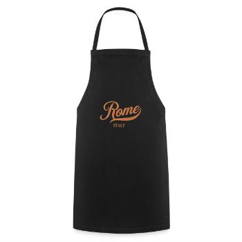 Retro Italy Stadt - Vintage Rome - Kochschürze - Schwarz - Vorne - AI Model Male 185 dark (185cm)