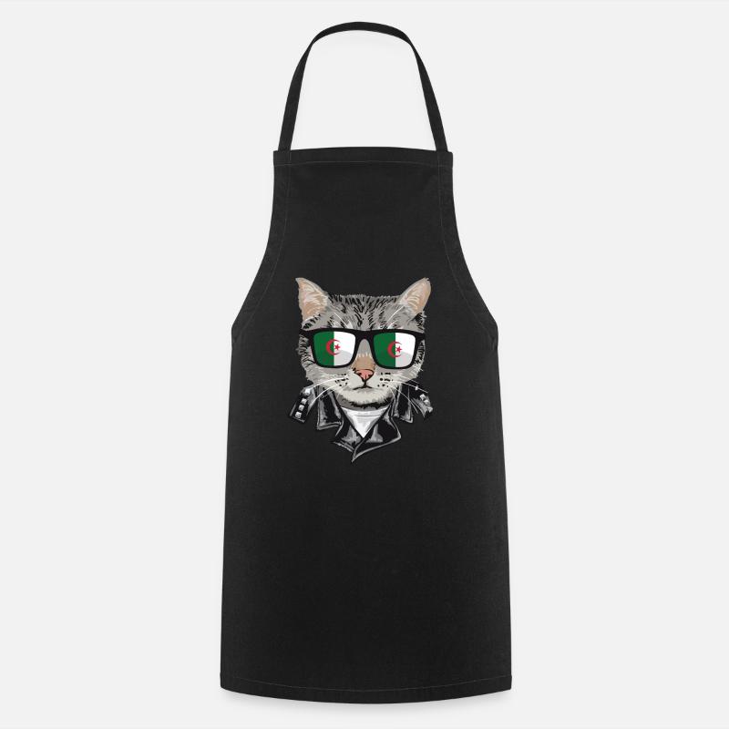 Lunettes de soleil pour chat avec drapeau algérien - Tablier de cuisine - noir