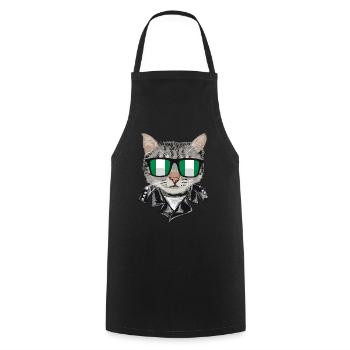 Katzen Nigeria Flagge Sonnenbrille - Kochschürze - Schwarz - Vorne - AI Model Male 185 dark (185cm)