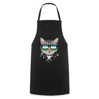 Lunettes de soleil pour chat avec drapeau de l’Ouzbékistan - Tablier de cuisine - noir - Devant - AI Model Male 185 dark (185cm)