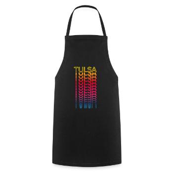Retro Nostalgic USA City - Rainbow Tulsa - Cooking Apron - black - Front - AI Model Male 185 dark (185cm)