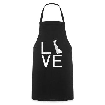 USA State - Love Map Delaware - Kochschürze - Schwarz - Vorne - AI Model Male 185 dark (185cm)