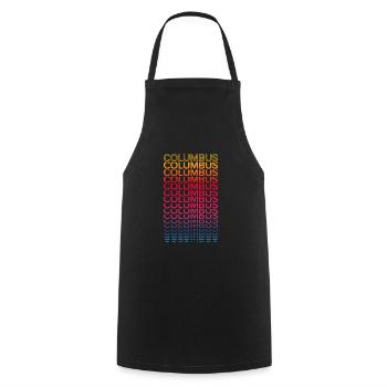 Retro Nostalgic USA City - Rainbow Columbus - Tablier de cuisine - noir - Devant - AI Model Male 185 dark (185cm)