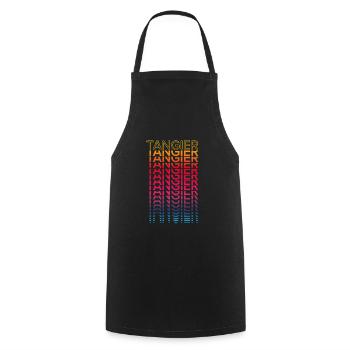 Retro Nostalgic City - Rainbow Tangier - Cooking Apron - black - Front - AI Model Male 185 dark (185cm)