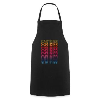 Retro Nostalgic City - Rainbow Castries - Cooking Apron - black - Front - AI Model Male 185 dark (185cm)
