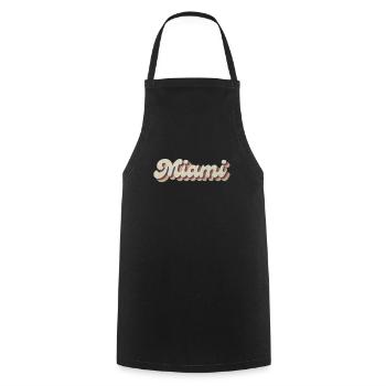 Nostalgisch 70er USA Stadt - Vintage Miami - Kochschürze - Schwarz - Vorne - AI Model Male 185 dark (185cm)