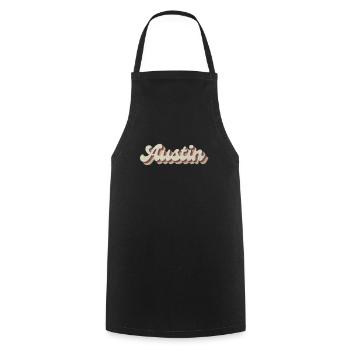 Nostalgique usa city des années 70 - Vintage Austin - Tablier de cuisine - noir - Devant - AI Model Male 185 dark (185cm)