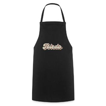 Nostalgisch 70er USA Stadt - Vintage Toledo - Kochschürze - Schwarz - Vorne - AI Model Male 185 dark (185cm)