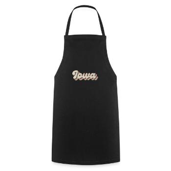 Vintage Hippie 70s USA State - Retro Iowa - Cooking Apron - black - Front - AI Model Male 185 dark (185cm)