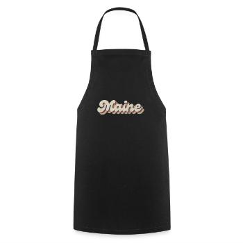 Vintage Hippie 70s USA State - Retro Maine - Cooking Apron - black - Front - AI Model Male 185 dark (185cm)