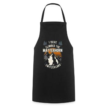 Hikers - Climbers Hiking Matterhorn - Cooking Apron - black - Front - AI Model Male 185 dark (185cm)