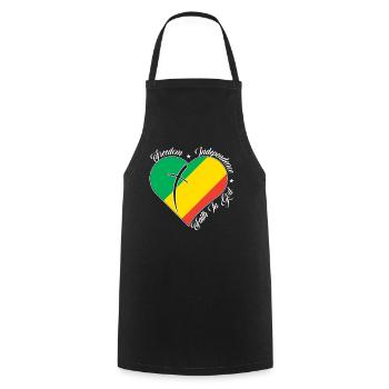 Freedom Faith in God - Congo - Cooking Apron - black - Front - AI Model Male 185 dark (185cm)
