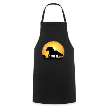 Sunset - Cold Blood Horse - Cooking Apron - black - Front - AI Model Male 185 dark (185cm)