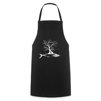 Graphic Tree - Fish Spanish Mackerel - Cooking Apron - black - Front - AI Model Male 185 dark (185cm)