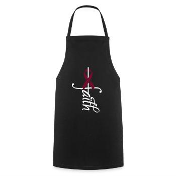 Ruban Sensibilisation au cancer du myélome multiple - Tablier de cuisine - noir - Devant - AI Model Male 185 dark (185cm)