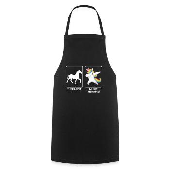 Funny music therapist - Cooking Apron - black - Front - AI Model Male 185 dark (185cm)