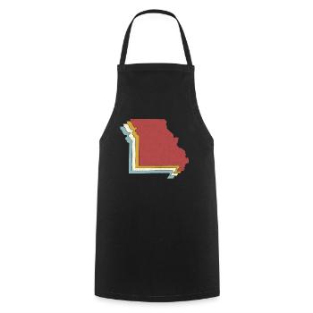 USA State - Vintage Map Missouri - Cooking Apron - black - Front - AI Model Male 185 dark (185cm)