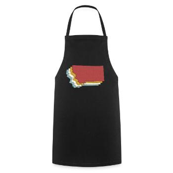 USA State - Vintage Map Montana - Cooking Apron - black - Front - AI Model Male 185 dark (185cm)