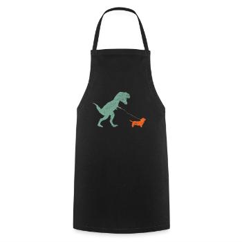 Vintage T-Rex - Kochschürze - Schwarz - Vorne - AI Model Male 185 dark (185cm)