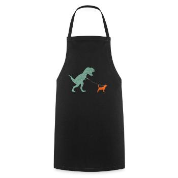 Vintage T-Rex - Cooking Apron - black - Front - AI Model Male 185 dark (185cm)