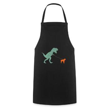 Vintage T-Rex - Cooking Apron - black - Front - AI Model Male 185 dark (185cm)