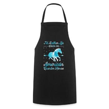 Monter un Quarter Horse américain - Tablier de cuisine - noir - Devant - AI Model Male 185 dark (185cm)