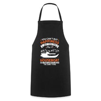 I can't buy happiness, but houseboat - Cooking Apron - black - Front - AI Model Male 185 dark (185cm)