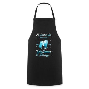 Chevaucher un poney Shetland - Tablier de cuisine - noir - Devant - AI Model Male 185 dark (185cm)