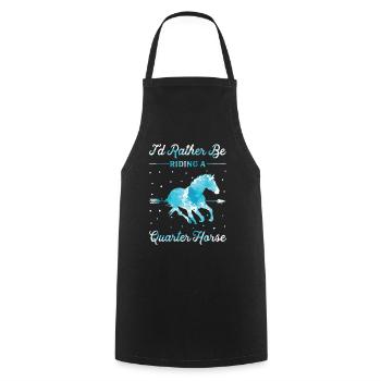 Monter un Quarter Horse - Tablier de cuisine - noir - Devant - AI Model Male 185 dark (185cm)