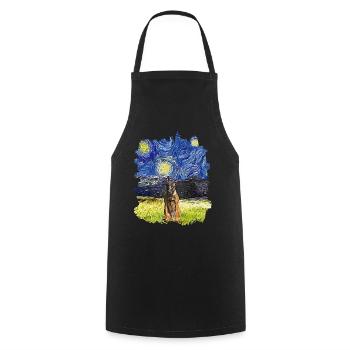 Starry Night - Belgian Malinois - Cooking Apron - black - Front - AI Model Male 185 dark (185cm)