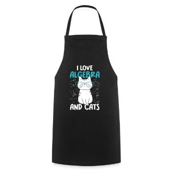 J’adore les maths et les chats - Algèbre - Tablier de cuisine - noir - Devant - AI Model Male 185 dark (185cm)