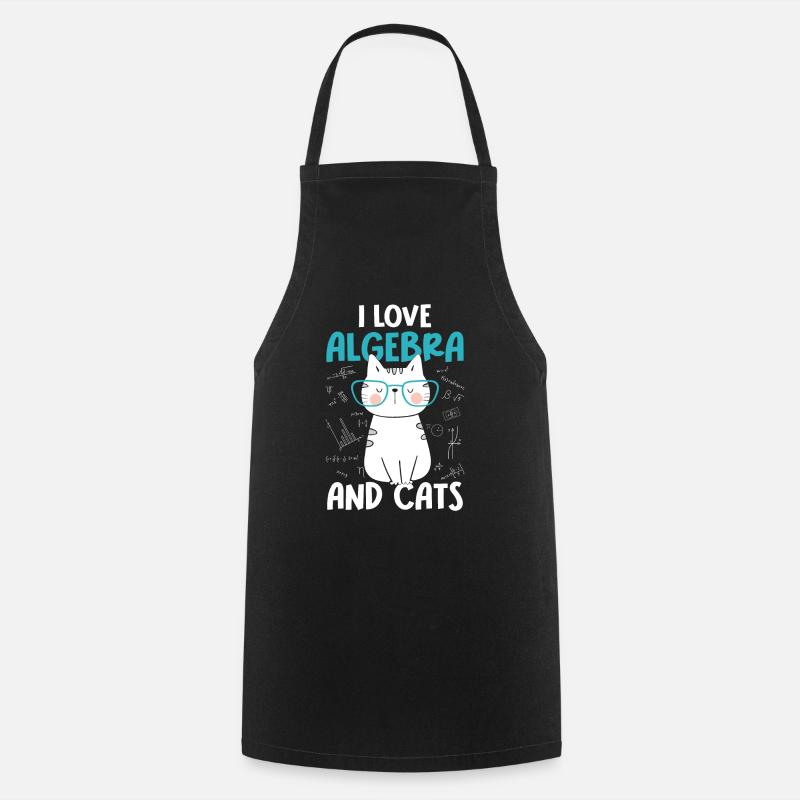 J’adore les maths et les chats - Algèbre - Tablier de cuisine - noir