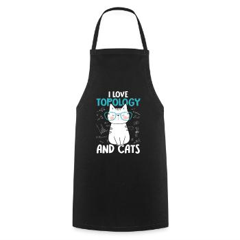 J’aime les chats - Topologie - Tablier de cuisine - noir - Devant - AI Model Male 185 dark (185cm)