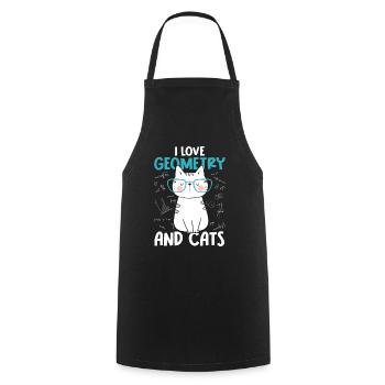 I Love Cats - Géométrie - Tablier de cuisine - noir - Devant - AI Model Male 185 dark (185cm)