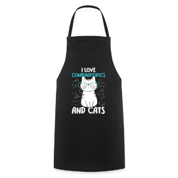 I Love Cats - Combinatorics - Cooking Apron - black - Front - AI Model Male 185 dark (185cm)