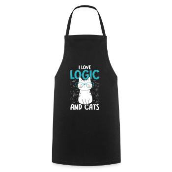 I love cats - logic - Cooking Apron - black - Front - AI Model Male 185 dark (185cm)