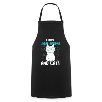 I Love Cats - Linear Algebra - Cooking Apron - black - Front - AI Model Male 185 dark (185cm)