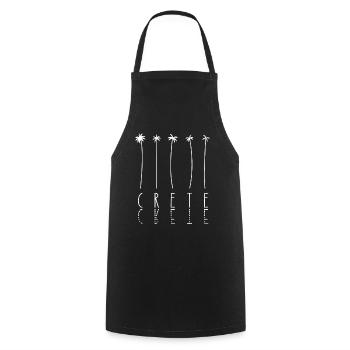 Vacances palmes - Île Grèce Crète - Tablier de cuisine - noir - Devant - AI Model Male 185 dark (185cm)