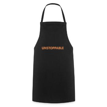 Motivierendes Sprichwort - Unaufhaltsam - Kochschürze - Schwarz - Vorne - AI Model Male 185 dark (185cm)