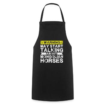 Talking about Mongolian horse - Cooking Apron - black - Front - AI Model Male 185 dark (185cm)