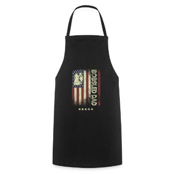 USA Amerikanische Flagge - Bobsled Dad - Kochschürze - Schwarz - Vorne - AI Model Male 185 dark (185cm)